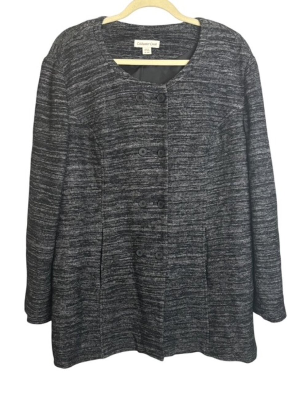 Coldwater Creek Jacket Women's XL‎ Blazer Wool Blend Knit Button Gray